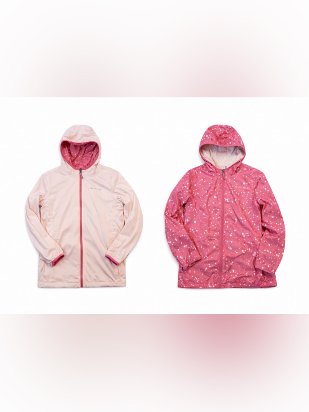 Columbia Raspberry Pink Splash Print Windbreaker